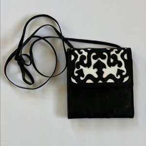 Vintage Y2K western cowboy Black and White chrome hearts styleleather Crossbody